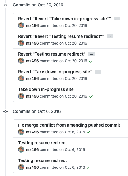 Commit log for breaking change